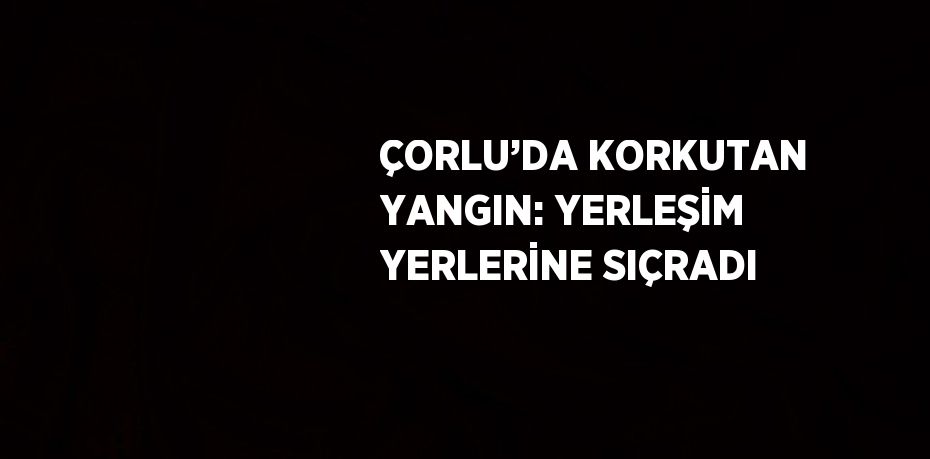 ÇORLU’DA KORKUTAN YANGIN: YERLEŞİM YERLERİNE SIÇRADI