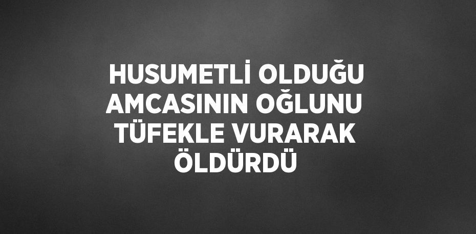 HUSUMETLİ OLDUĞU AMCASININ OĞLUNU TÜFEKLE VURARAK ÖLDÜRDÜ