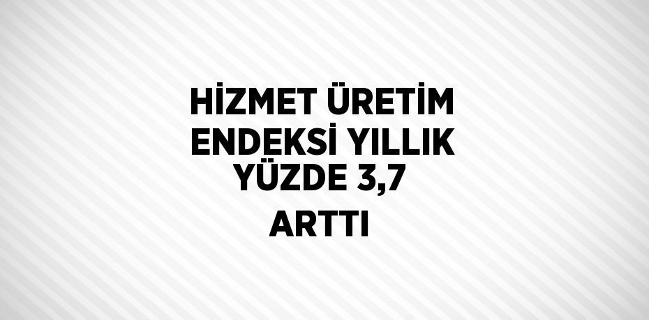 HİZMET ÜRETİM ENDEKSİ YILLIK YÜZDE 3,7 ARTTI