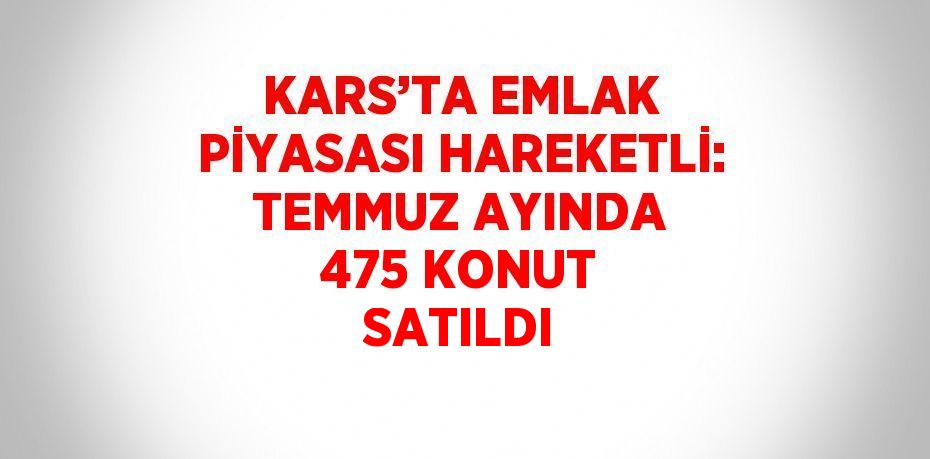 KARS’TA EMLAK PİYASASI HAREKETLİ: TEMMUZ AYINDA 475 KONUT SATILDI