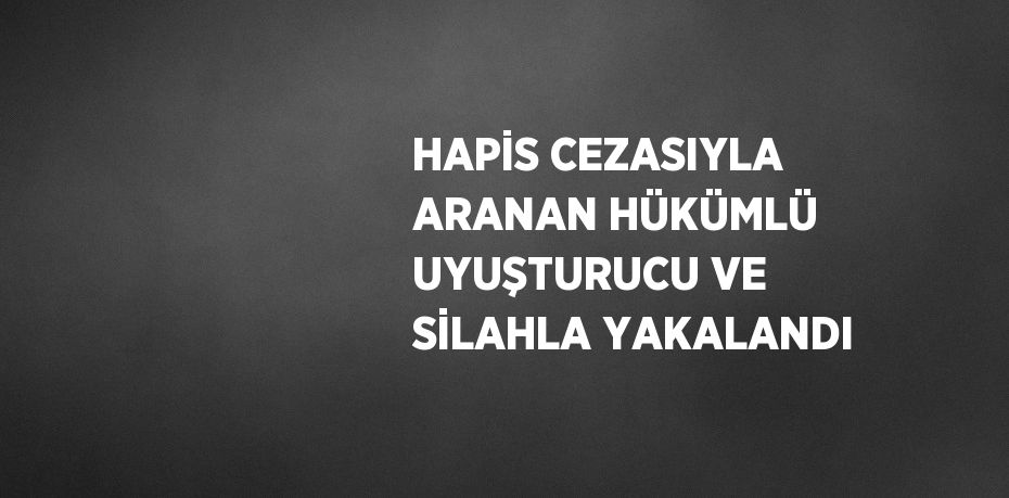 HAPİS CEZASIYLA ARANAN HÜKÜMLÜ UYUŞTURUCU VE SİLAHLA YAKALANDI