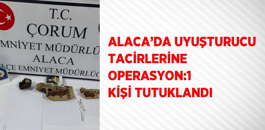 ALACA’DA UYUŞTURUCU TACİRLERİNE OPERASYON:1 KİŞİ TUTUKLANDI