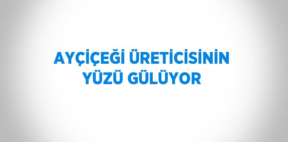 AYÇİÇEĞİ ÜRETİCİSİNİN YÜZÜ GÜLÜYOR