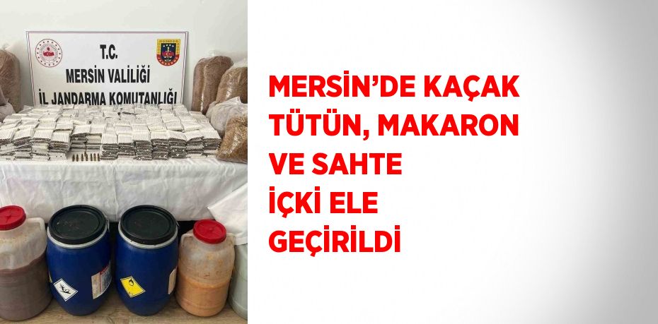 MERSİN’DE KAÇAK TÜTÜN, MAKARON VE SAHTE İÇKİ ELE GEÇİRİLDİ