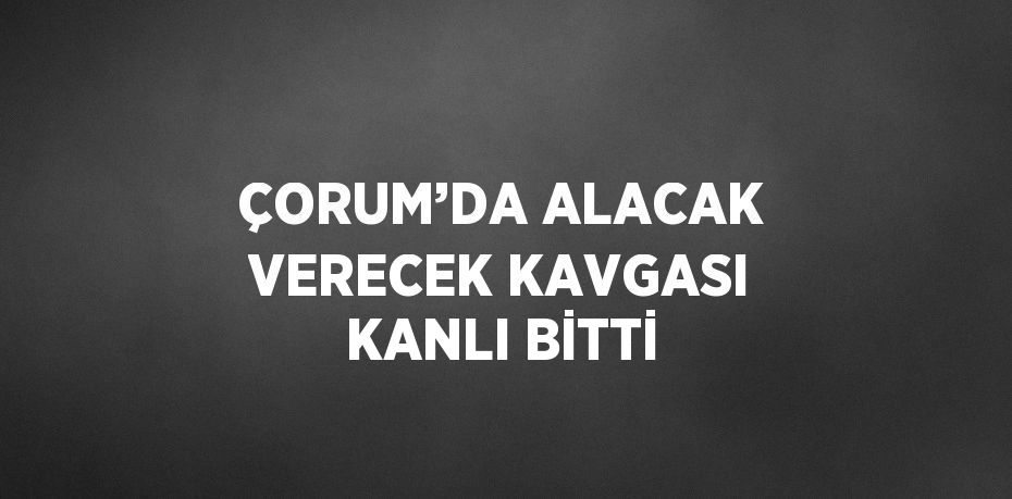 ÇORUM’DA ALACAK VERECEK KAVGASI KANLI BİTTİ