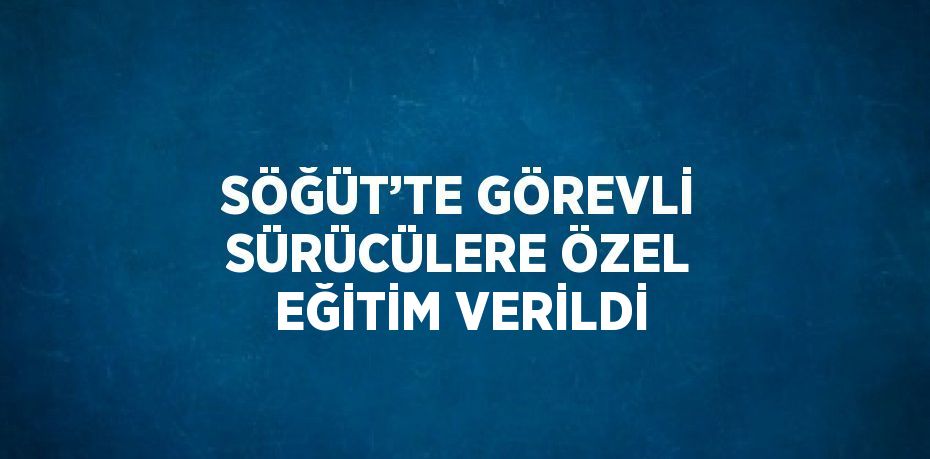 SÖĞÜT’TE GÖREVLİ SÜRÜCÜLERE ÖZEL EĞİTİM VERİLDİ