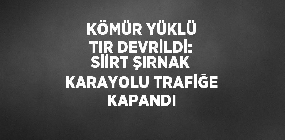 KÖMÜR YÜKLÜ TIR DEVRİLDİ: SİİRT ŞIRNAK KARAYOLU TRAFİĞE KAPANDI