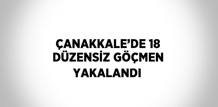 ÇANAKKALE’DE 18 DÜZENSİZ GÖÇMEN YAKALANDI