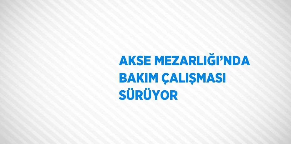 AKSE MEZARLIĞI’NDA BAKIM ÇALIŞMASI SÜRÜYOR