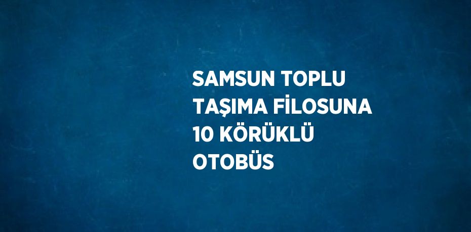 SAMSUN TOPLU TAŞIMA FİLOSUNA 10 KÖRÜKLÜ OTOBÜS