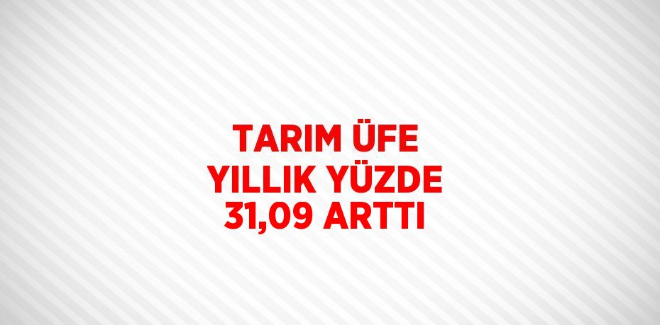 TARIM ÜFE YILLIK YÜZDE 31,09 ARTTI