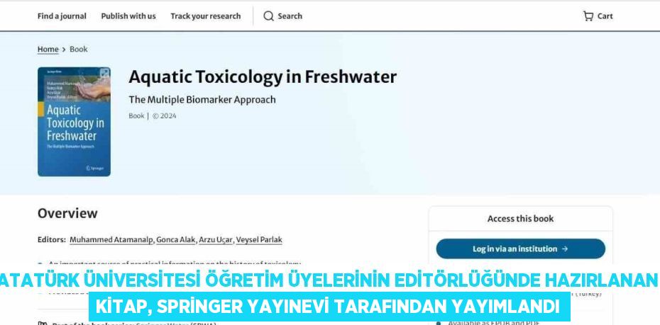 ATATÜRK ÜNİVERSİTESİ ÖĞRETİM ÜYELERİNİN EDİTÖRLÜĞÜNDE HAZIRLANAN KİTAP, SPRİNGER YAYINEVİ TARAFINDAN YAYIMLANDI