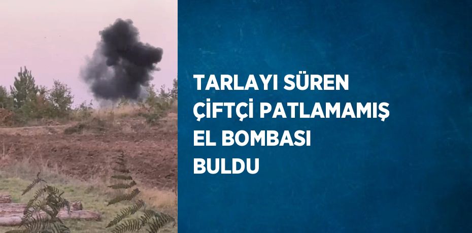 TARLAYI SÜREN ÇİFTÇİ PATLAMAMIŞ EL BOMBASI BULDU