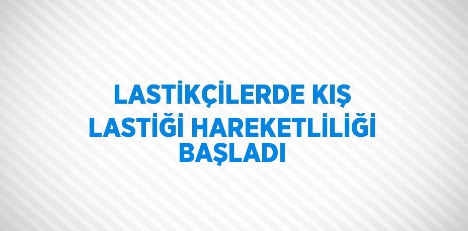 LASTİKÇİLERDE KIŞ LASTİĞİ HAREKETLİLİĞİ BAŞLADI