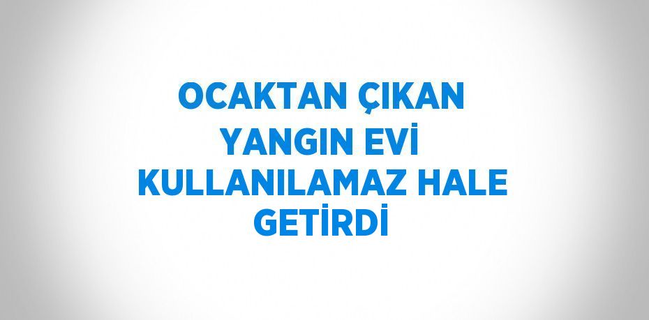 OCAKTAN ÇIKAN YANGIN EVİ KULLANILAMAZ HALE GETİRDİ