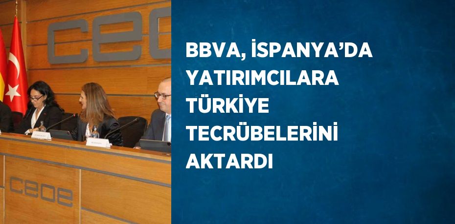 BBVA, İSPANYA’DA YATIRIMCILARA TÜRKİYE TECRÜBELERİNİ AKTARDI