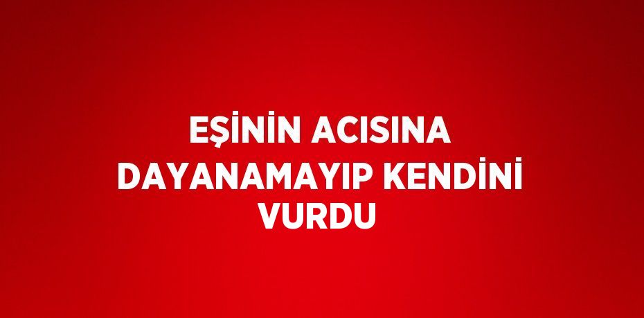 EŞİNİN ACISINA DAYANAMAYIP KENDİNİ VURDU