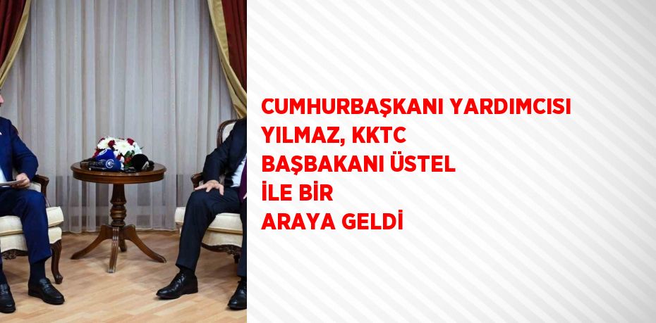 CUMHURBAŞKANI YARDIMCISI YILMAZ, KKTC BAŞBAKANI ÜSTEL İLE BİR ARAYA GELDİ