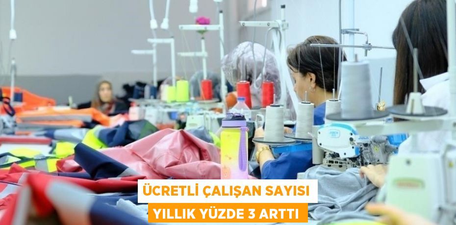 ÜCRETLİ ÇALIŞAN SAYISI YILLIK YÜZDE 3 ARTTI