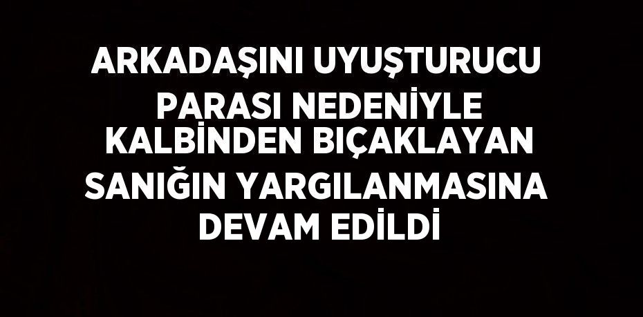 ARKADAŞINI UYUŞTURUCU PARASI NEDENİYLE KALBİNDEN BIÇAKLAYAN SANIĞIN YARGILANMASINA DEVAM EDİLDİ