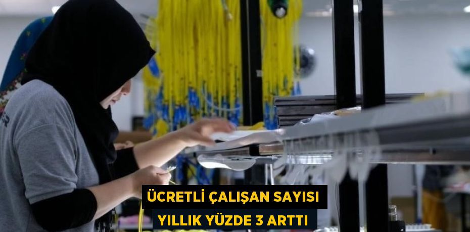 ÜCRETLİ ÇALIŞAN SAYISI YILLIK YÜZDE 3 ARTTI