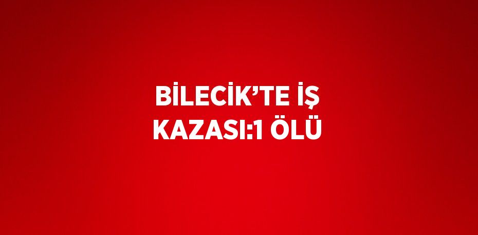 BİLECİK’TE İŞ KAZASI:1 ÖLÜ