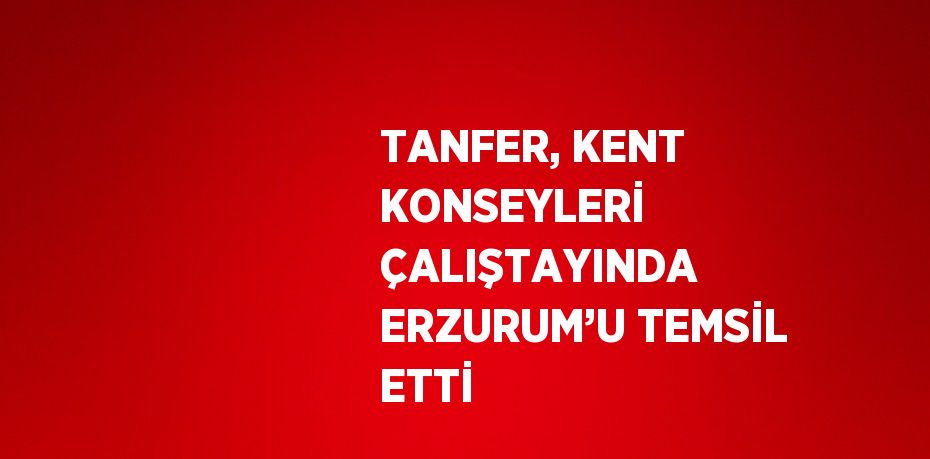 TANFER, KENT KONSEYLERİ ÇALIŞTAYINDA ERZURUM’U TEMSİL ETTİ