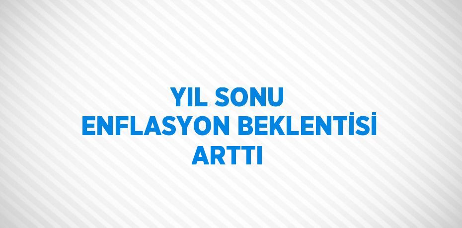 YIL SONU ENFLASYON BEKLENTİSİ ARTTI