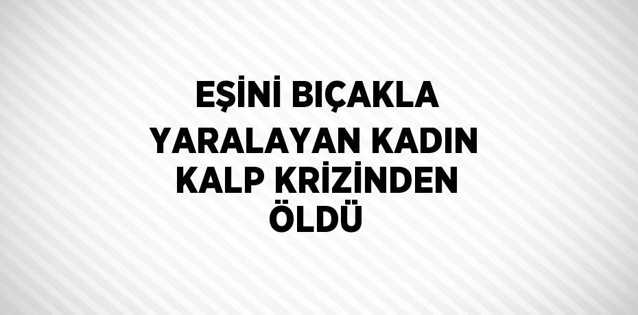 EŞİNİ BIÇAKLA YARALAYAN KADIN KALP KRİZİNDEN ÖLDÜ