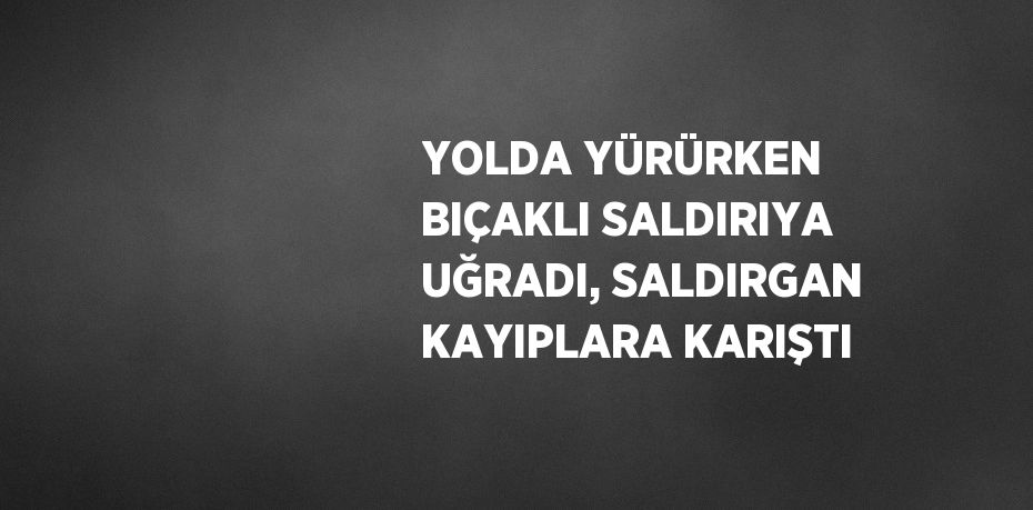 YOLDA YÜRÜRKEN BIÇAKLI SALDIRIYA UĞRADI, SALDIRGAN KAYIPLARA KARIŞTI