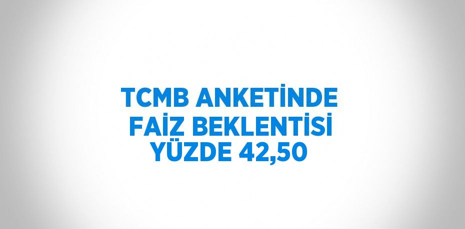 TCMB ANKETİNDE FAİZ BEKLENTİSİ YÜZDE 42,50