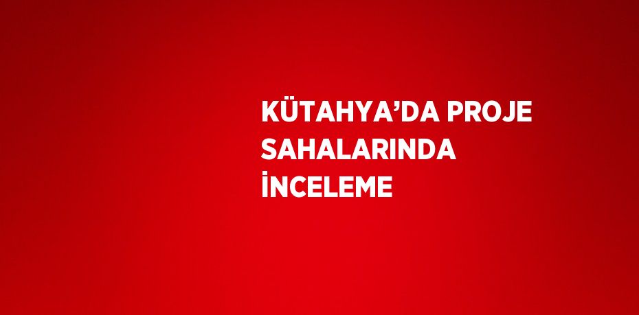 KÜTAHYA’DA PROJE SAHALARINDA İNCELEME