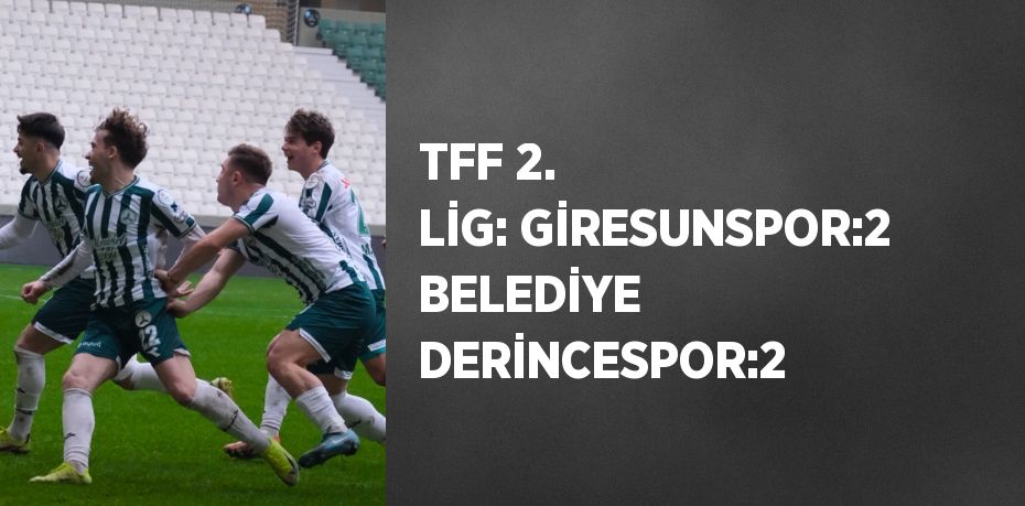 TFF 2. LİG: GİRESUNSPOR:2 BELEDİYE DERİNCESPOR:2