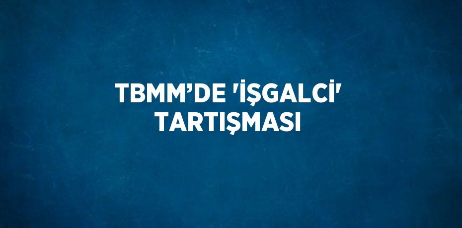 TBMM’DE 'İŞGALCİ' TARTIŞMASI