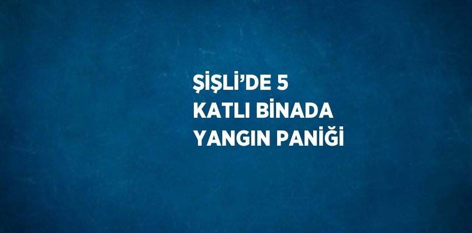 ŞİŞLİ’DE 5 KATLI BİNADA YANGIN PANİĞİ