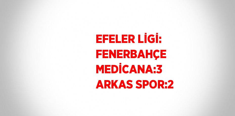 EFELER LİGİ: FENERBAHÇE MEDİCANA:3 ARKAS SPOR:2