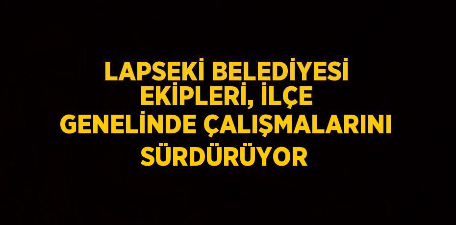 LAPSEKİ BELEDİYESİ EKİPLERİ, İLÇE GENELİNDE ÇALIŞMALARINI SÜRDÜRÜYOR