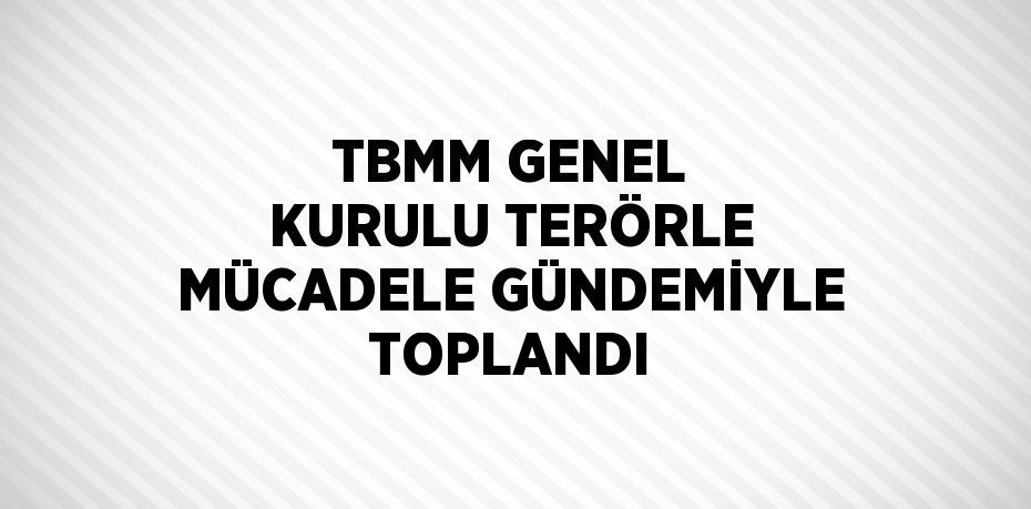 TBMM GENEL KURULU TERÖRLE MÜCADELE GÜNDEMİYLE TOPLANDI