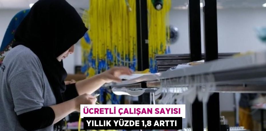 ÜCRETLİ ÇALIŞAN SAYISI YILLIK YÜZDE 1,8 ARTTI