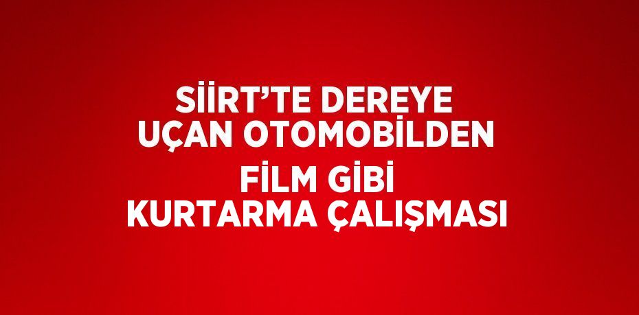 SİİRT’TE DEREYE UÇAN OTOMOBİLDEN FİLM GİBİ KURTARMA ÇALIŞMASI