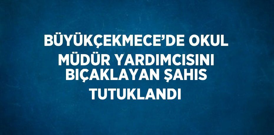 BÜYÜKÇEKMECE’DE OKUL MÜDÜR YARDIMCISINI BIÇAKLAYAN ŞAHIS TUTUKLANDI
