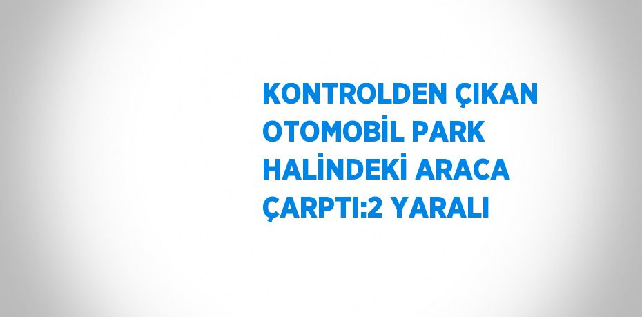 KONTROLDEN ÇIKAN OTOMOBİL PARK HALİNDEKİ ARACA ÇARPTI:2 YARALI