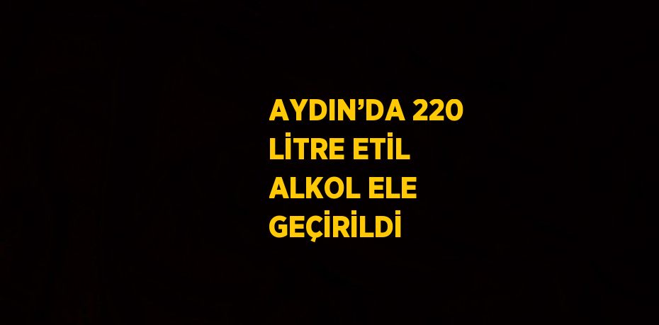 AYDIN’DA 220 LİTRE ETİL ALKOL ELE GEÇİRİLDİ