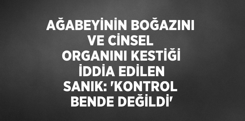 AĞABEYİNİN BOĞAZINI VE CİNSEL ORGANINI KESTİĞİ İDDİA EDİLEN SANIK: 'KONTROL BENDE DEĞİLDİ'