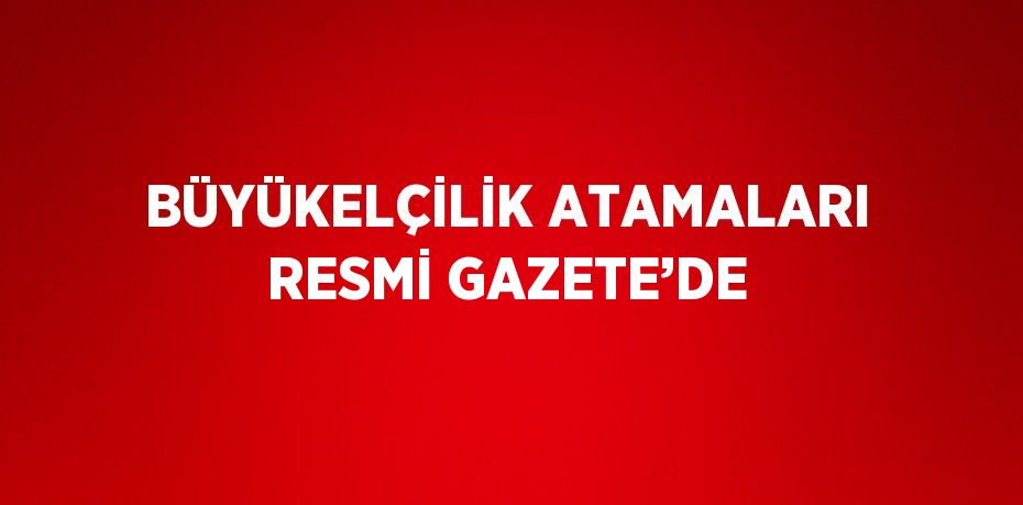 BÜYÜKELÇİLİK ATAMALARI RESMİ GAZETE’DE