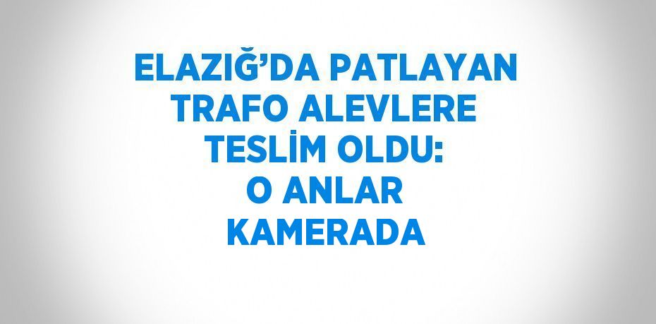 ELAZIĞ’DA PATLAYAN TRAFO ALEVLERE TESLİM OLDU: O ANLAR KAMERADA