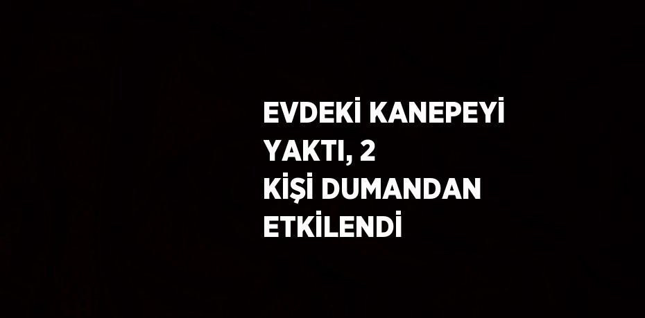 EVDEKİ KANEPEYİ YAKTI, 2 KİŞİ DUMANDAN ETKİLENDİ