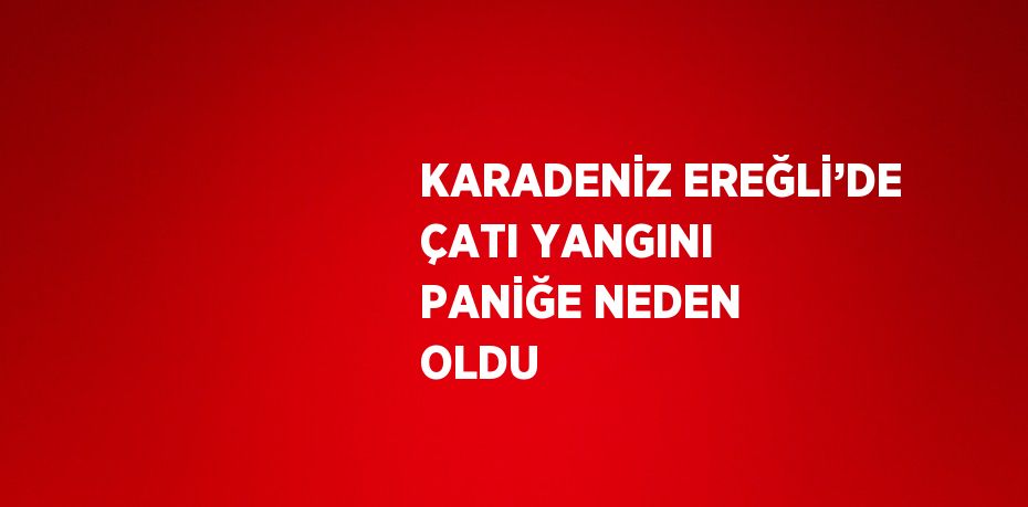 KARADENİZ EREĞLİ’DE ÇATI YANGINI PANİĞE NEDEN OLDU