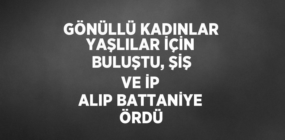 GÖNÜLLÜ KADINLAR YAŞLILAR İÇİN BULUŞTU, ŞİŞ VE İP ALIP BATTANİYE ÖRDÜ