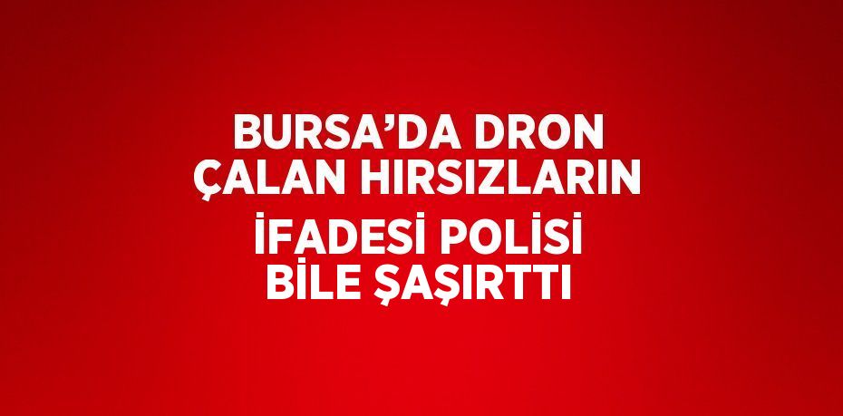 BURSA’DA DRON ÇALAN HIRSIZLARIN İFADESİ POLİSİ BİLE ŞAŞIRTTI